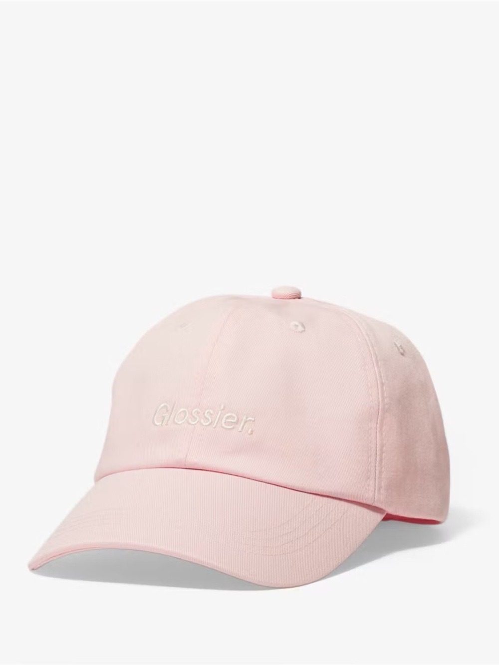 Glossier pink cap